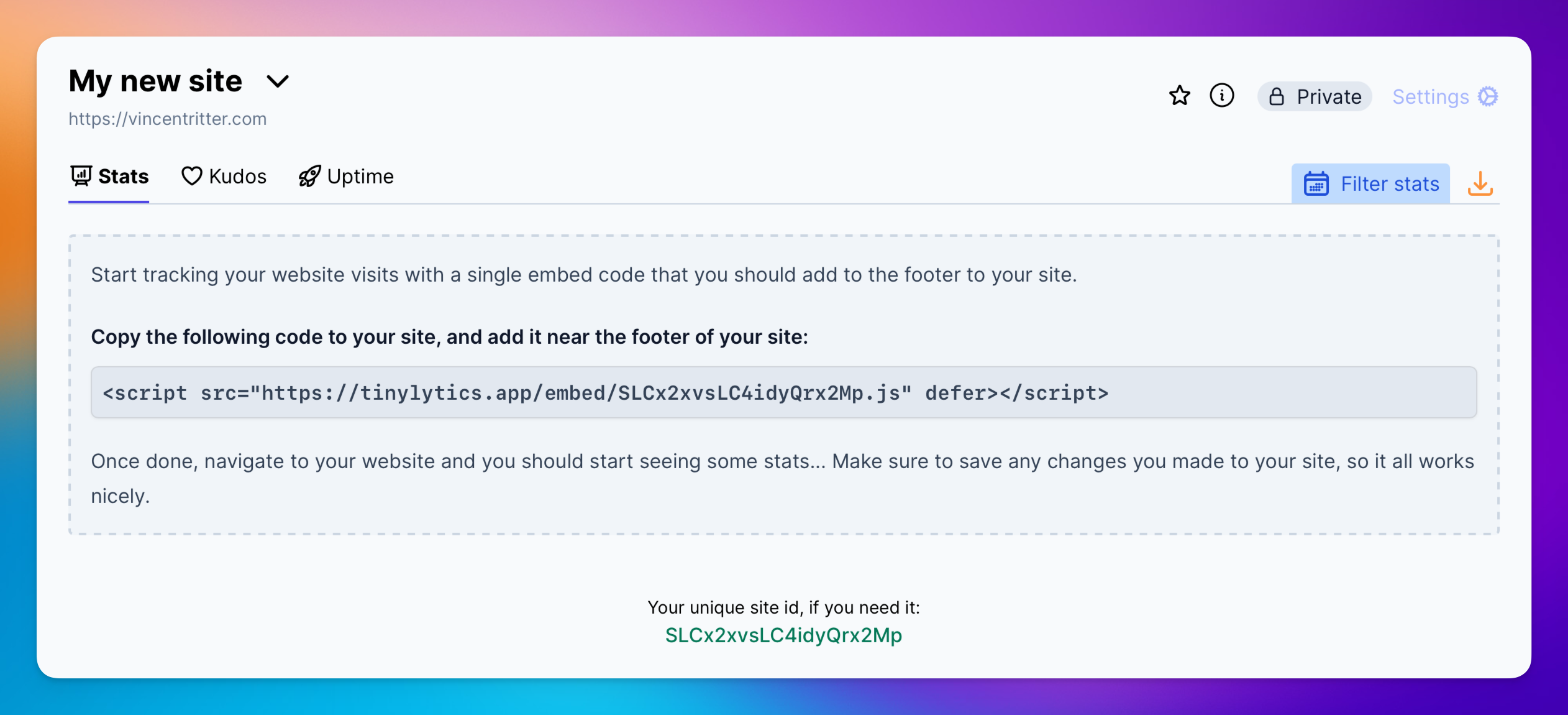 Embed Code Screenshot